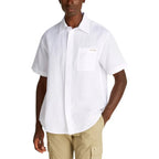 Calvin Klein Jeans White Linen Shortsleeve Shirt - Zeiniez