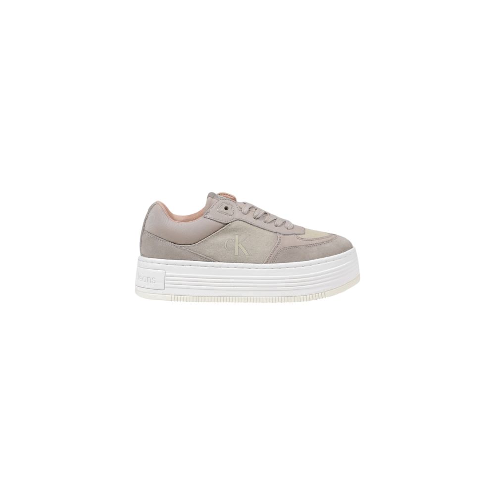 Calvin Klein Jeans Beige Recycled Cotton Platform Sneakers - Zeiniez