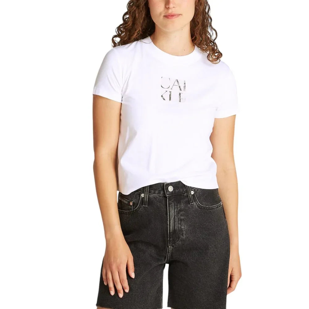 Calvin Klein Jeans White Recycled Cotton T-Shirt - Zeiniez
