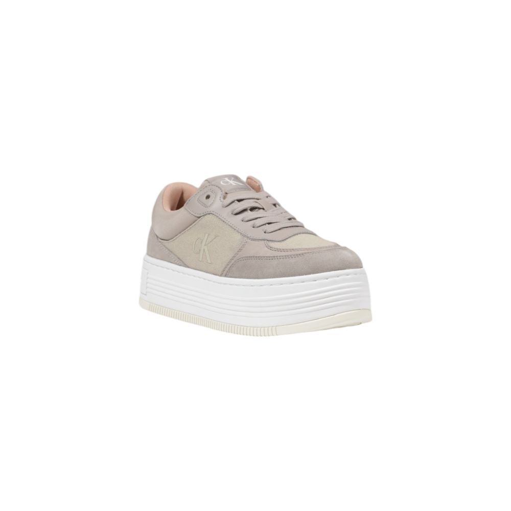 Calvin Klein Jeans Beige Recycled Cotton Platform Sneakers - Zeiniez