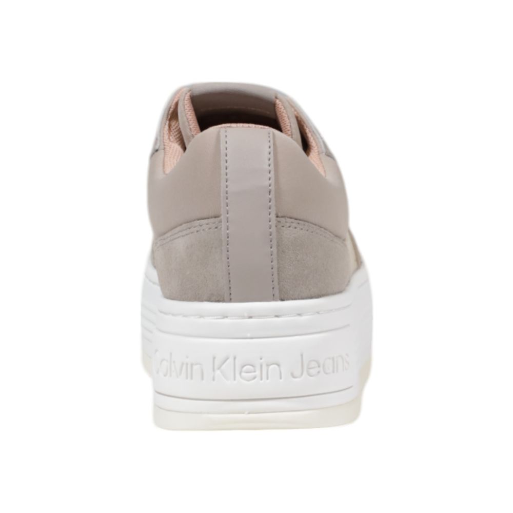 Calvin Klein Jeans Beige Recycled Cotton Platform Sneakers - Zeiniez