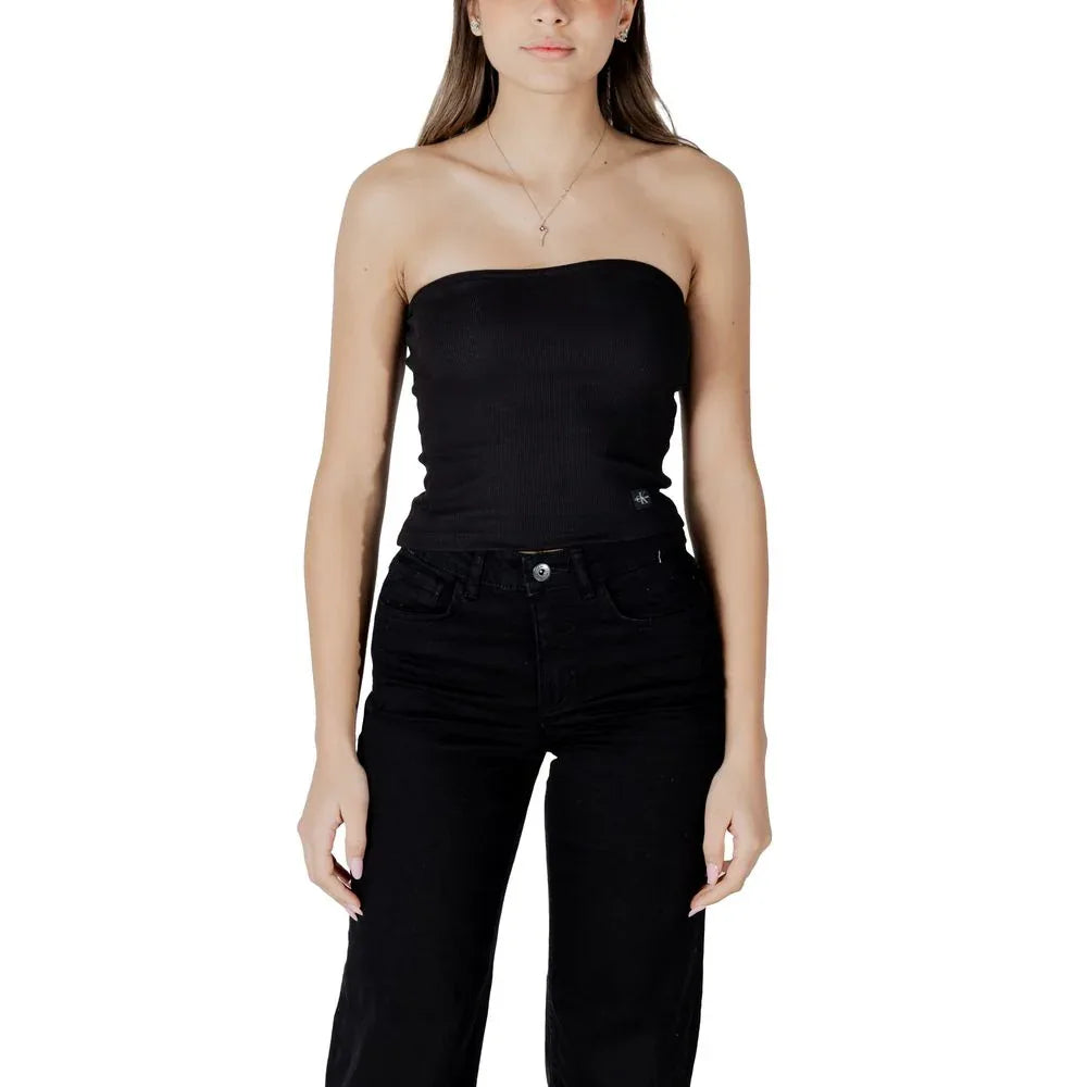 Calvin Klein Jeans Black Recycled Cotton Top - Zeiniez