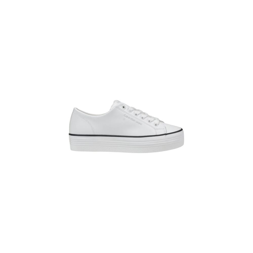 Calvin Klein Jeans Black And White Leather Platform Sneakers - Zeiniez
