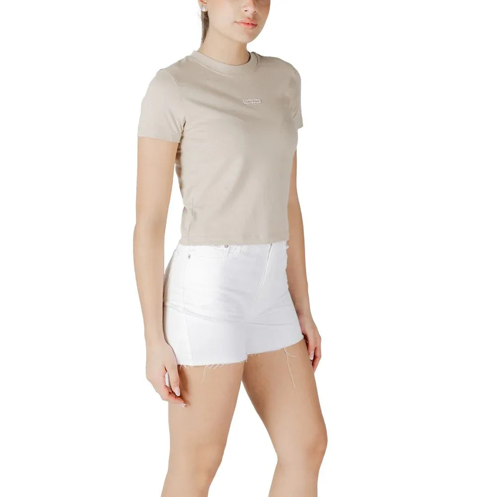 Calvin Klein Jeans Beige Recycled Cotton T-Shirt - Zeiniez