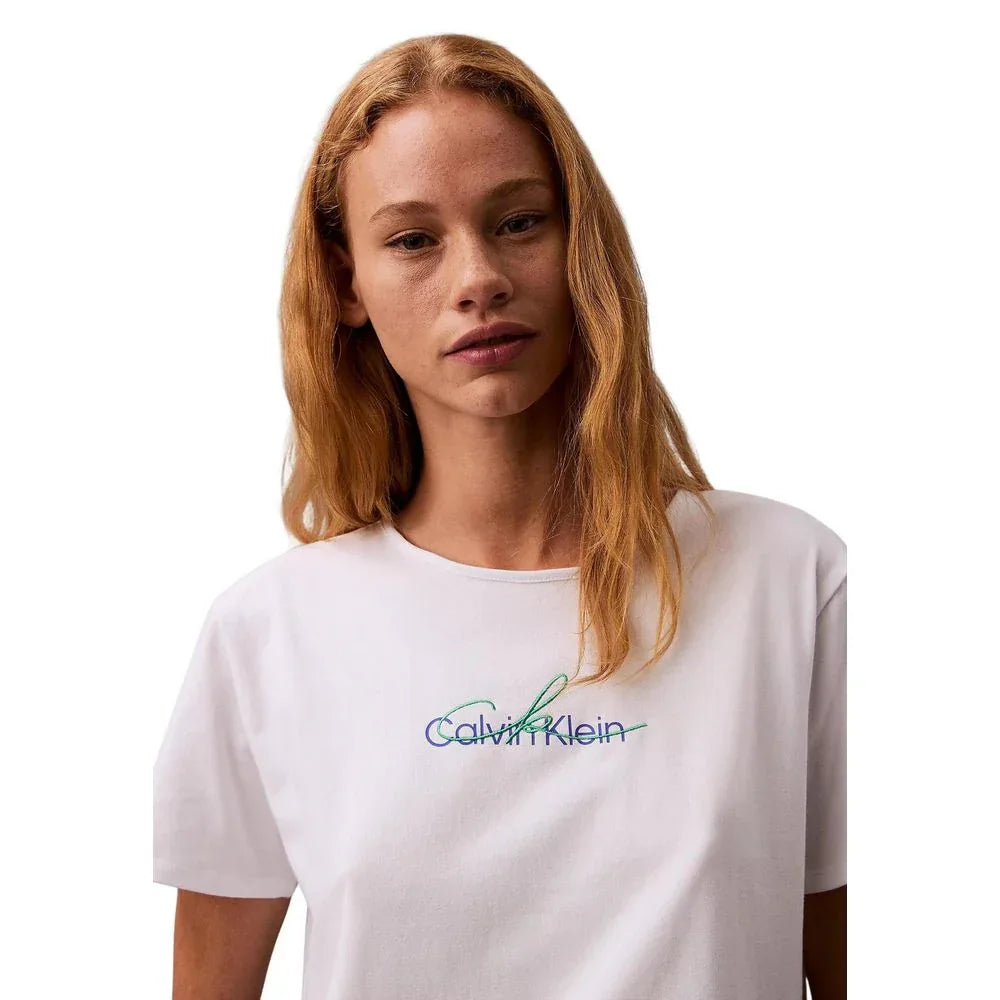 Calvin Klein Jeans White Recycled Cotton T-Shirt - Zeiniez