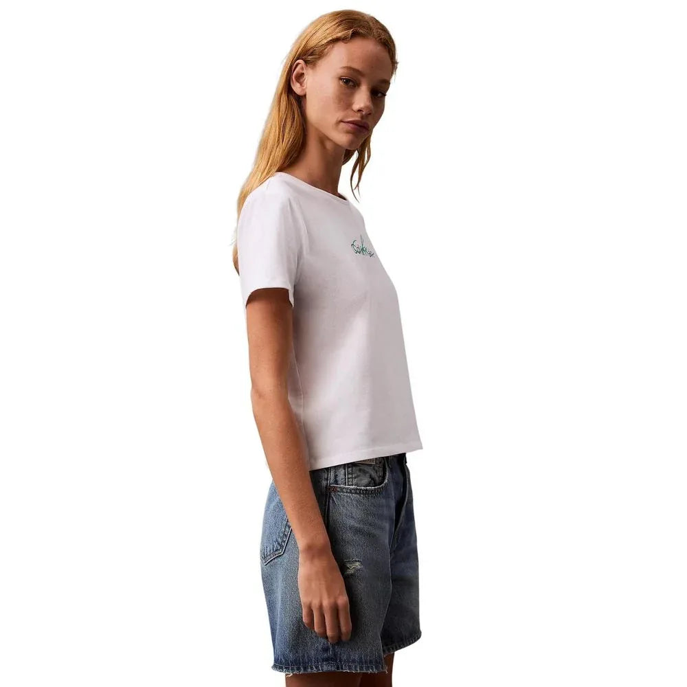 Calvin Klein Jeans White Recycled Cotton T-Shirt - Zeiniez