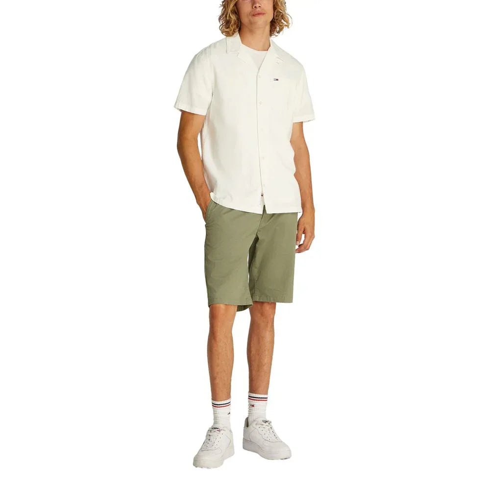 Tommy Hilfiger Jeans Cream Cotton Shortsleeve Shirt - Zeiniez