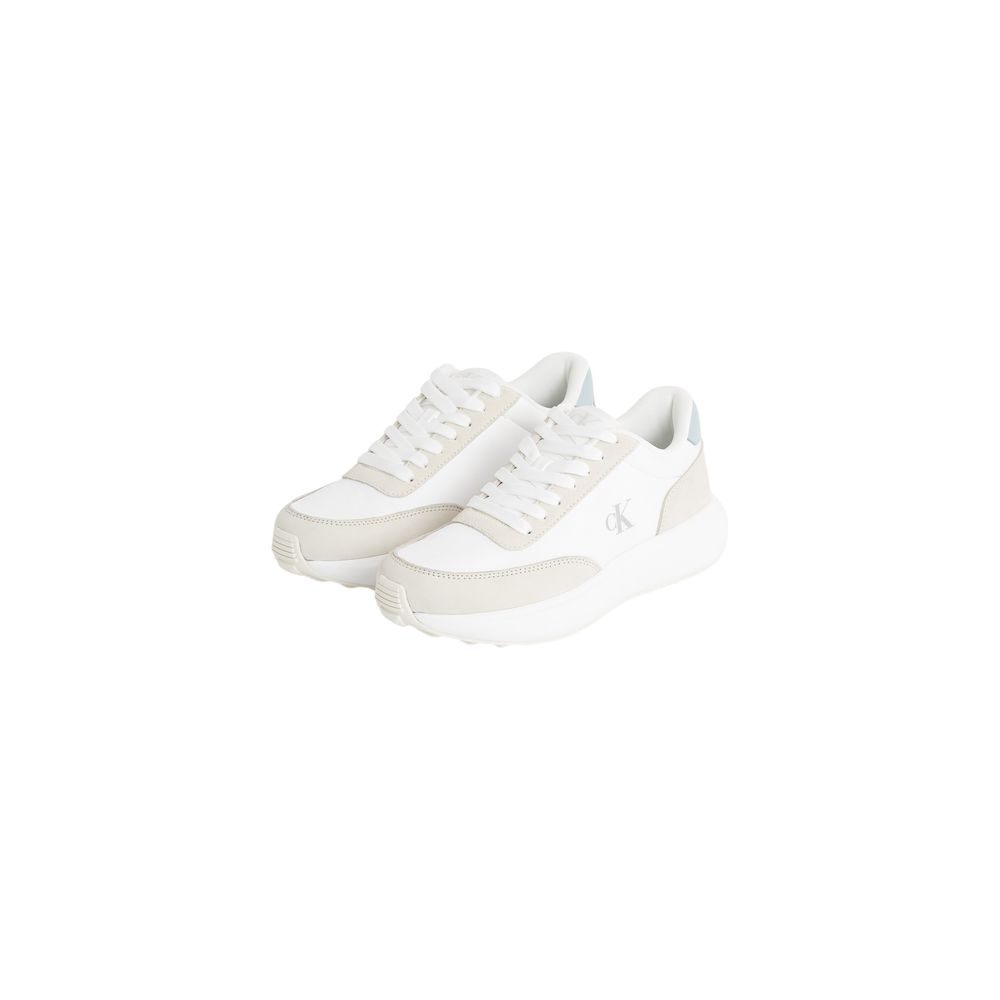 Calvin Klein Jeans Cream Leather Athletic Sneakers - Zeiniez