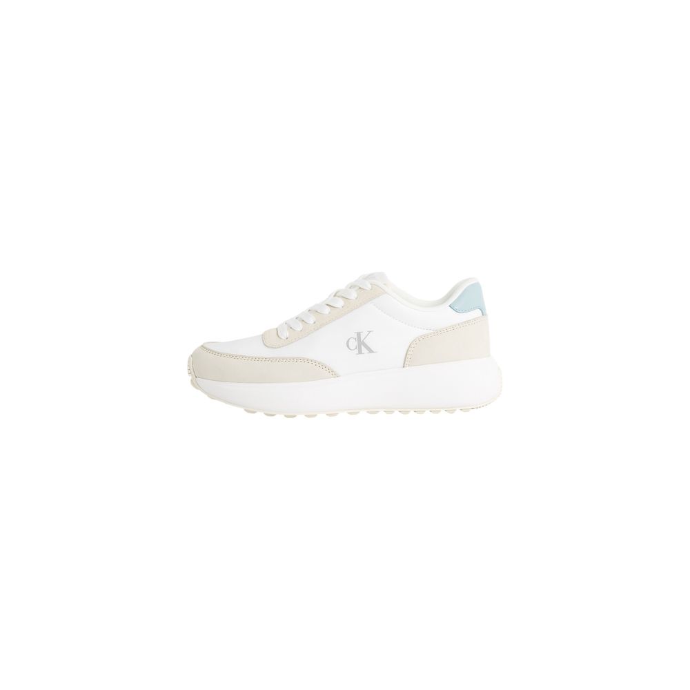 Calvin Klein Jeans Cream Leather Athletic Sneakers - Zeiniez