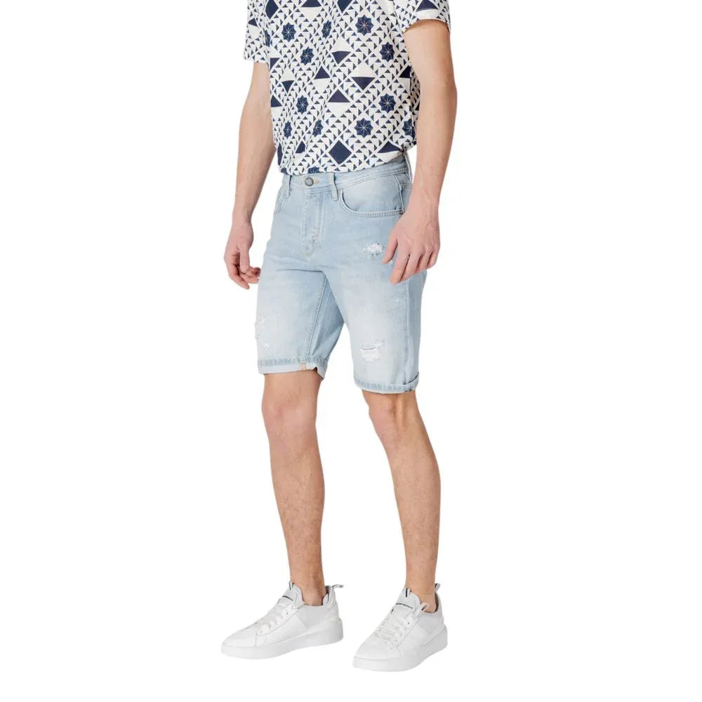 Antony Morato Light Blue Cotton Bermuda Shorts - Zeiniez