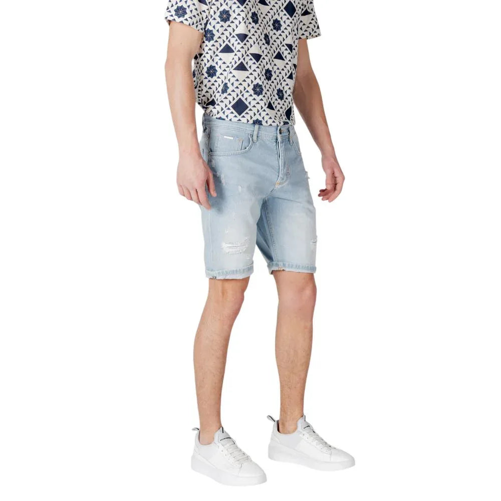 Antony Morato Light Blue Cotton Bermuda Shorts - Zeiniez