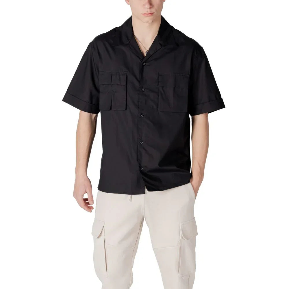 Antony Morato Black Lyocell Shortsleeve Shirt - Zeiniez