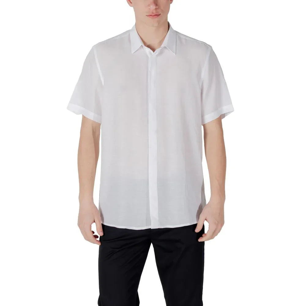 Antony Morato White Lyocell Shortsleeve Shirt - Zeiniez
