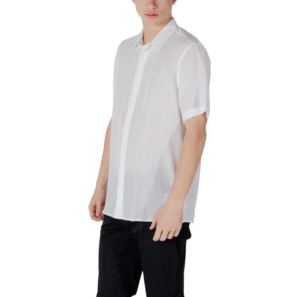 Antony Morato White Lyocell Shortsleeve Shirt - Zeiniez
