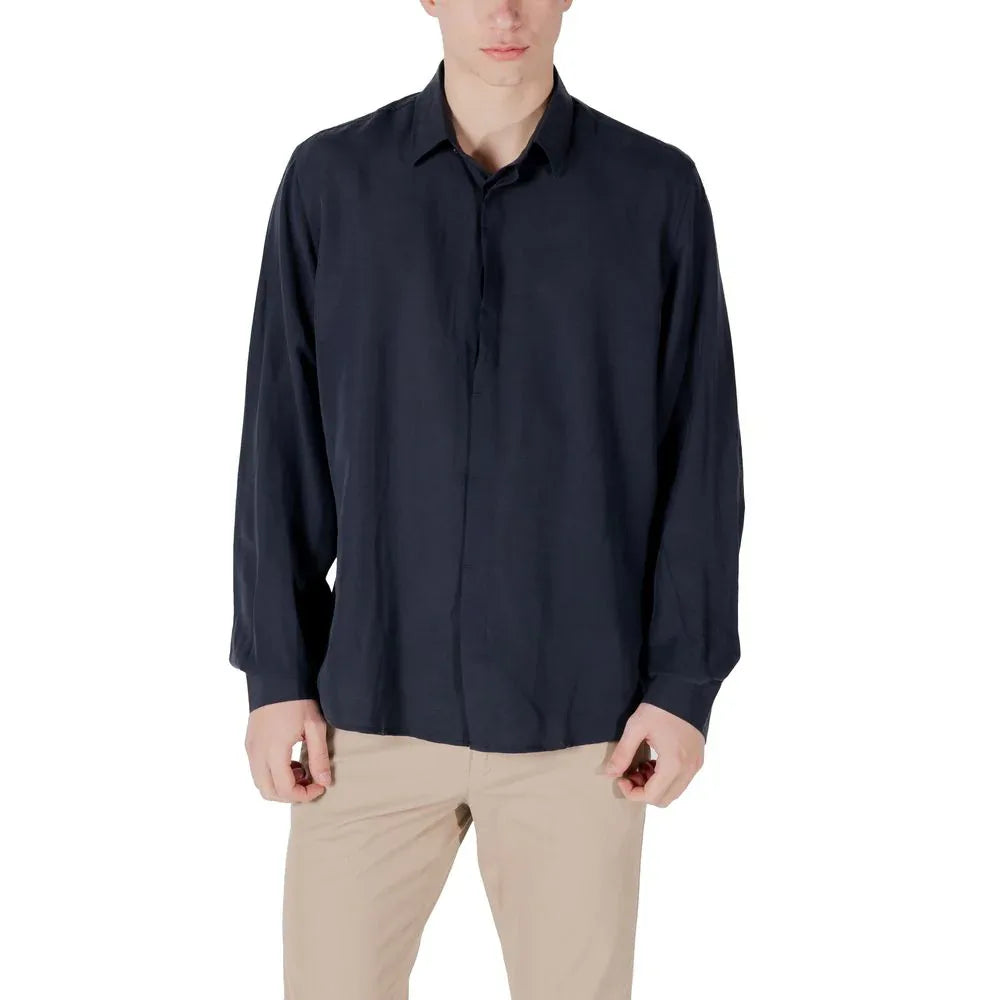 Antony Morato Blue Lyocell Shirt - Zeiniez