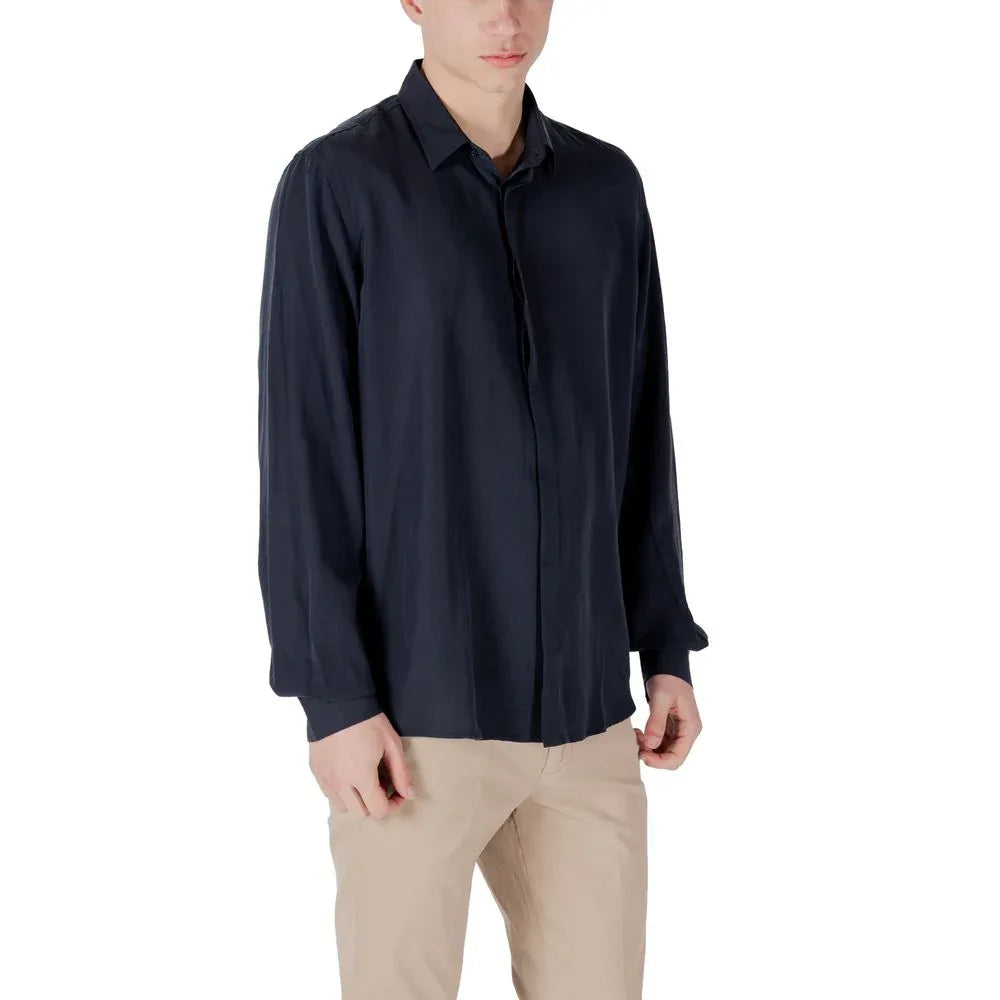 Antony Morato Blue Lyocell Shirt - Zeiniez