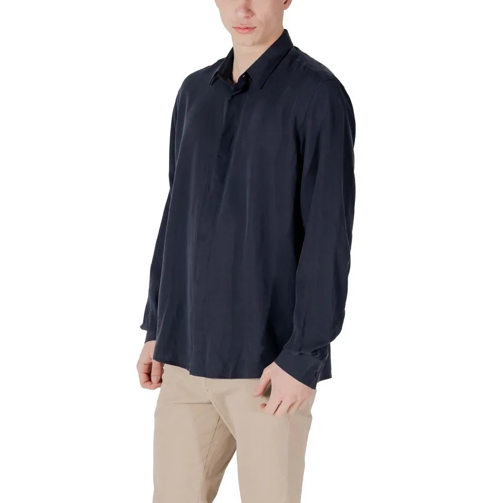 Antony Morato Blue Lyocell Shirt - Zeiniez