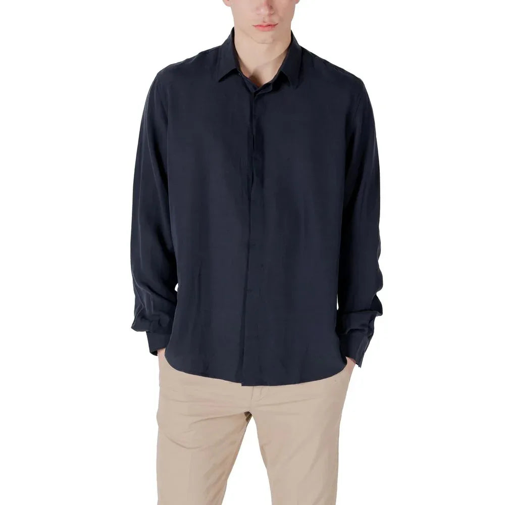 Antony Morato Blue Lyocell Shirt - Zeiniez