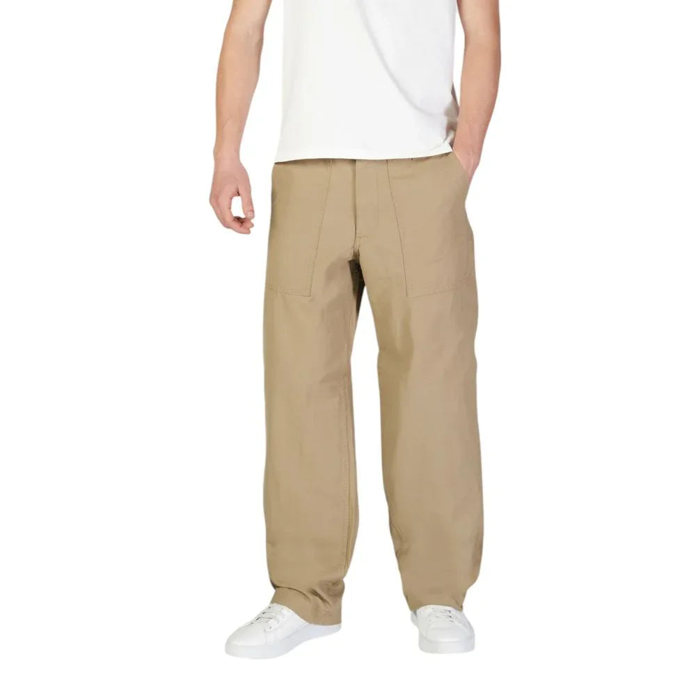 Jack Jones Beige Cotton Casual Pants - Zeiniez