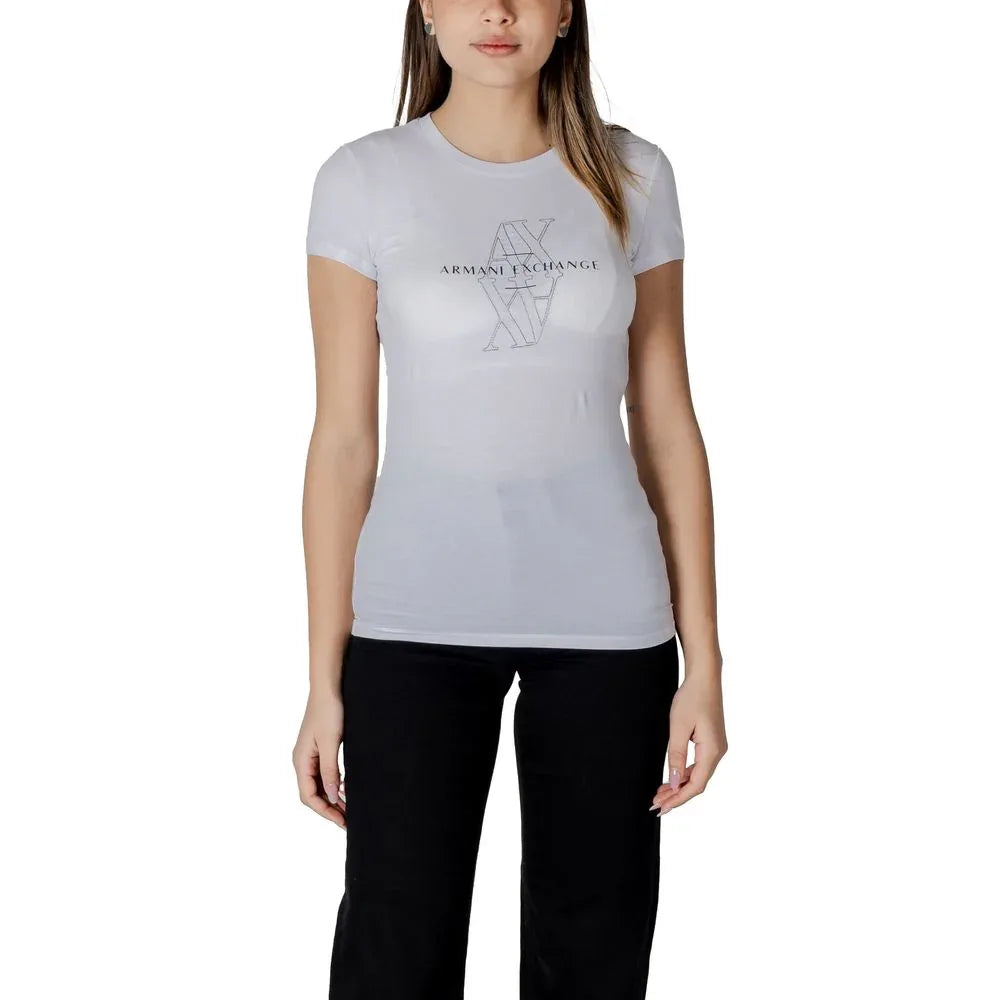 Armani Exchange White Cotton T-Shirt - Zeiniez