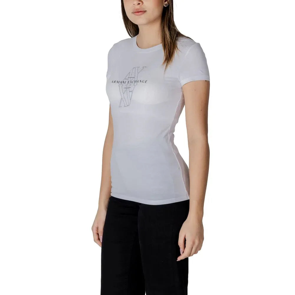 Armani Exchange White Cotton T-Shirt - Zeiniez