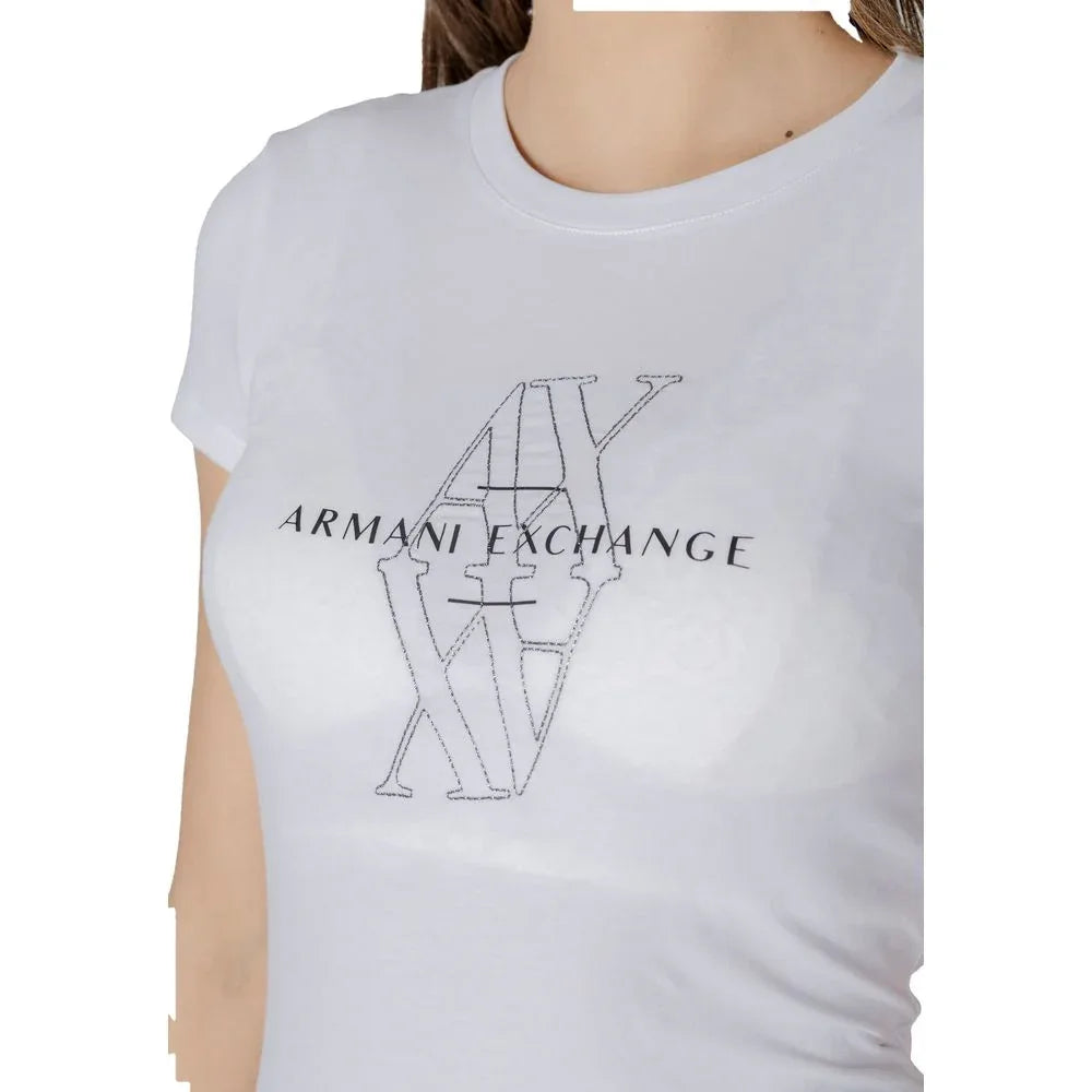 Armani Exchange White Cotton T-Shirt - Zeiniez