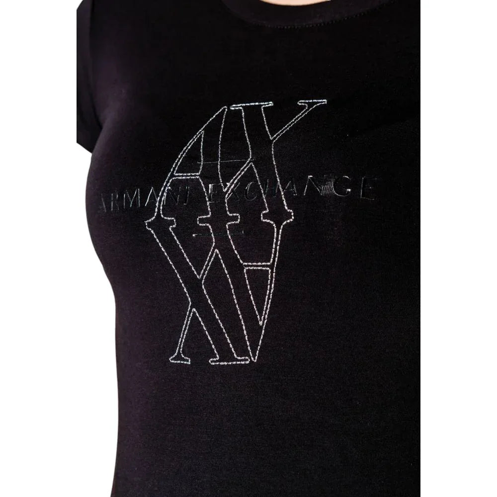 Armani Exchange Black Cotton T-Shirt - Zeiniez