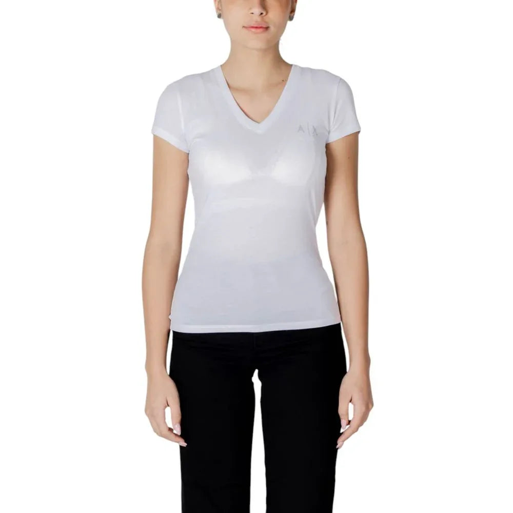 Armani Exchange White Cotton T-Shirt - Zeiniez