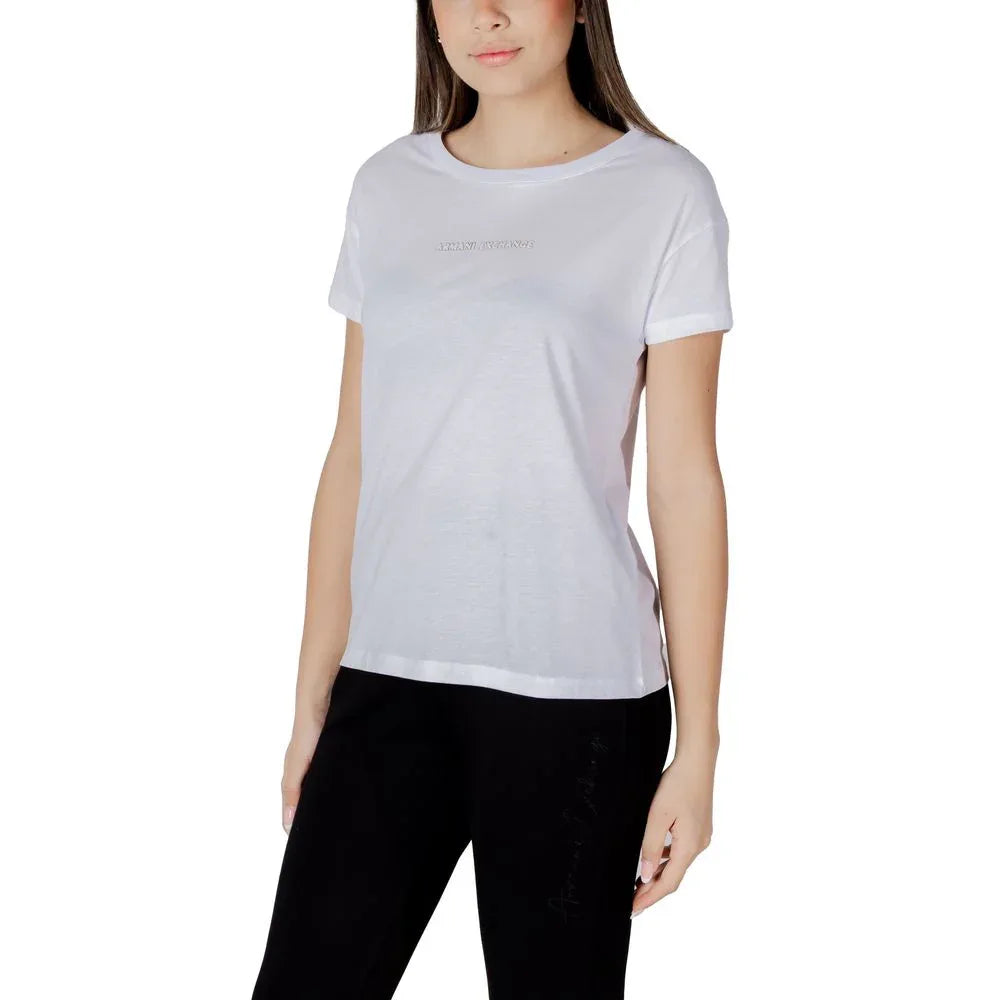 Armani Exchange White Cotton T-Shirt - Zeiniez