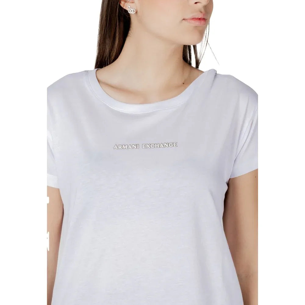 Armani Exchange White Cotton T-Shirt - Zeiniez