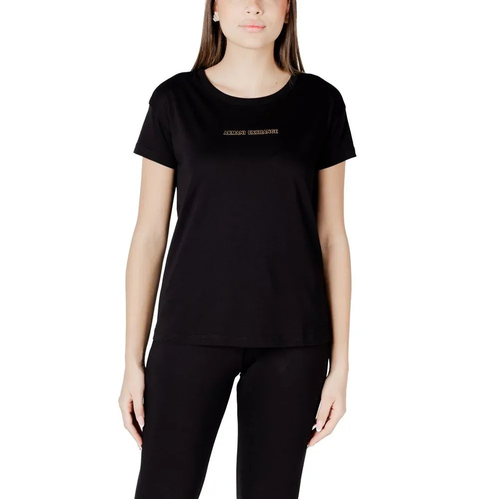 Armani Exchange Black Cotton T-Shirt - Zeiniez