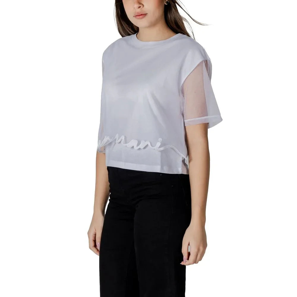 Armani Exchange White Cotton T-Shirt - Zeiniez