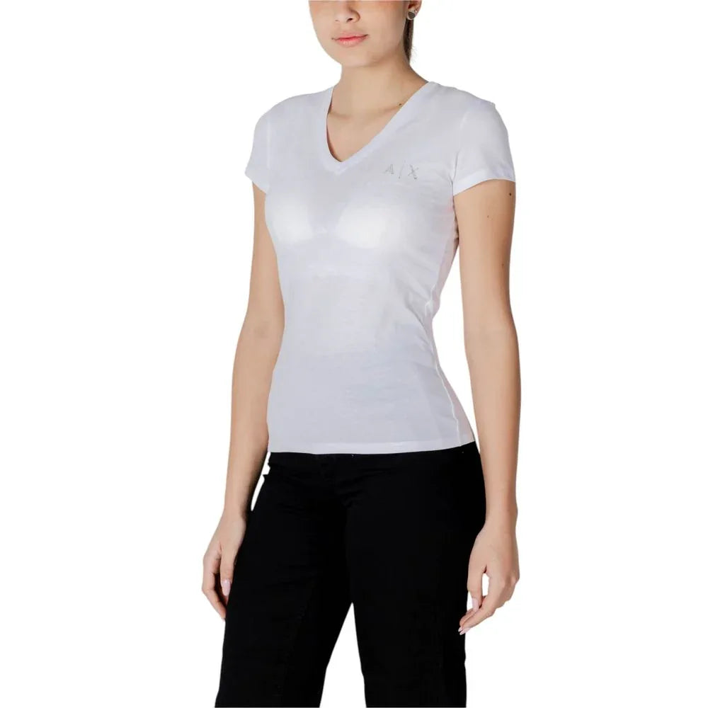 Armani Exchange White Cotton T-Shirt - Zeiniez