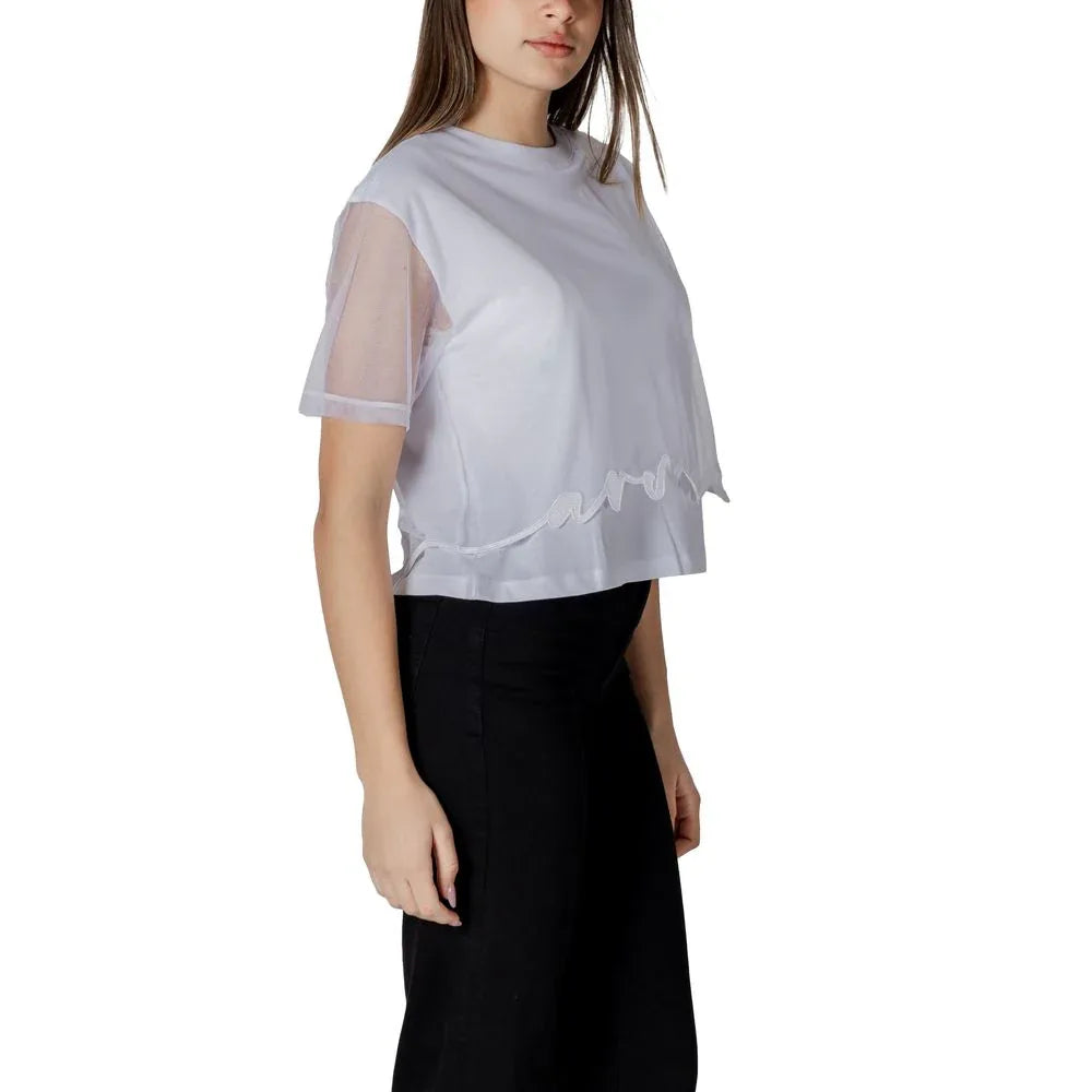 Armani Exchange White Cotton T-Shirt - Zeiniez