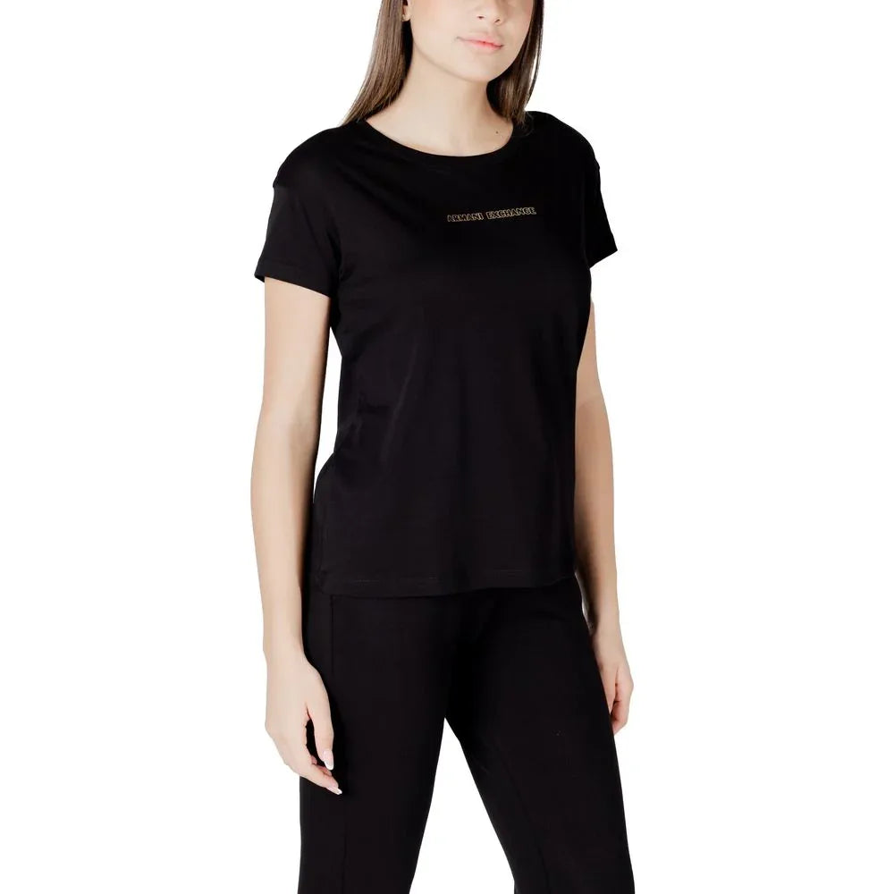Armani Exchange Black Cotton T-Shirt - Zeiniez
