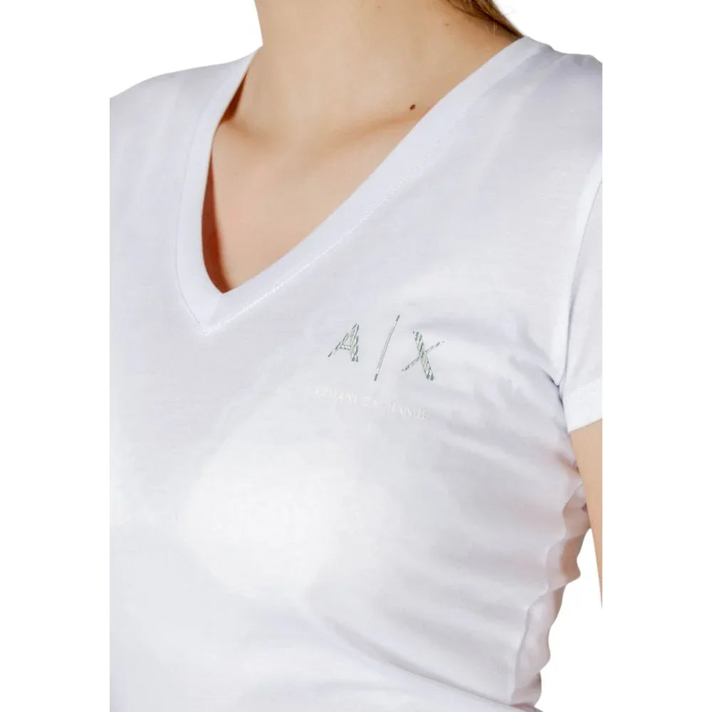 Armani Exchange White Cotton T-Shirt - Zeiniez