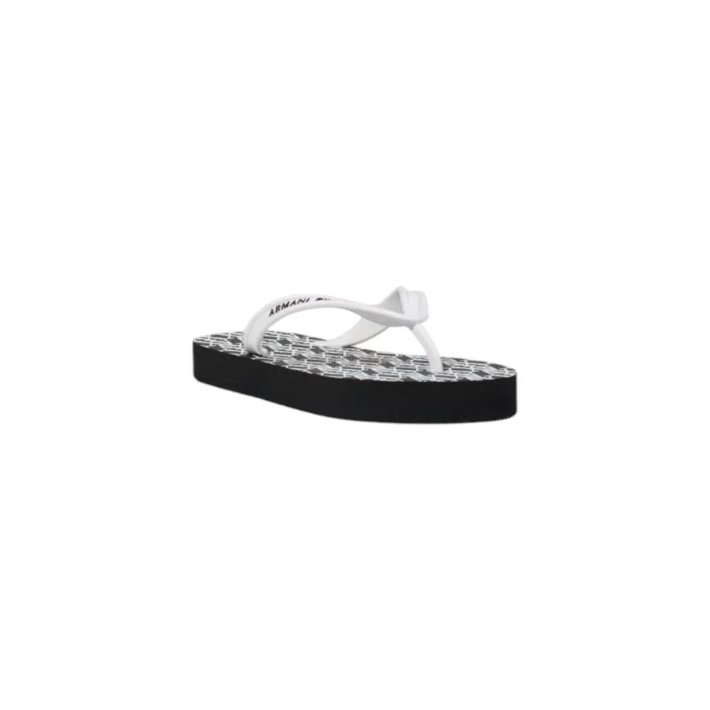 Armani Exchange Black And White Rubber Flip-Flop Sandals - Zeiniez