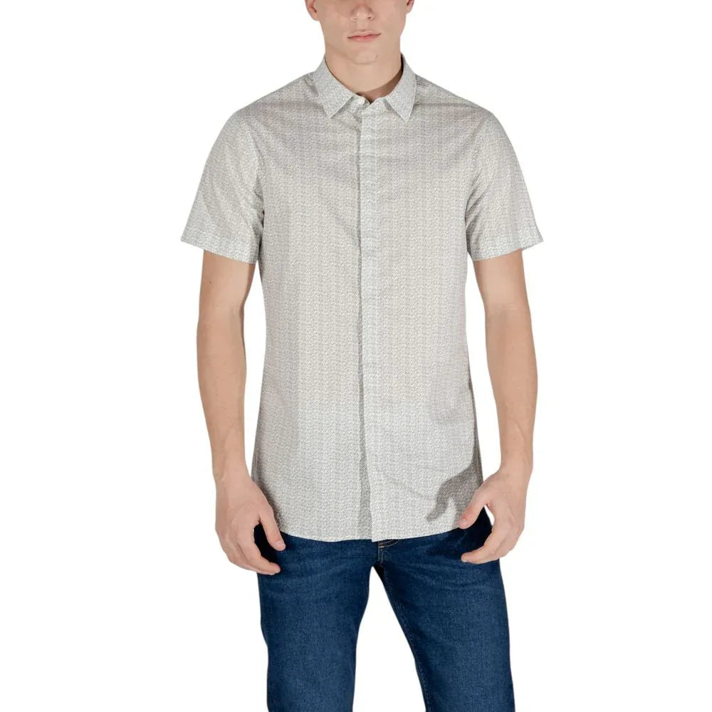 Armani Exchange Cream Cotton Shortsleeve Shirt - Zeiniez
