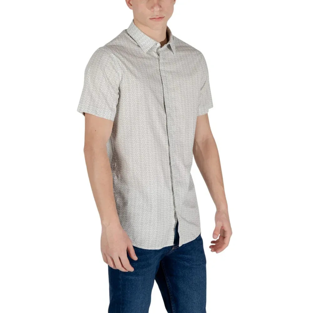 Armani Exchange Cream Cotton Shortsleeve Shirt - Zeiniez