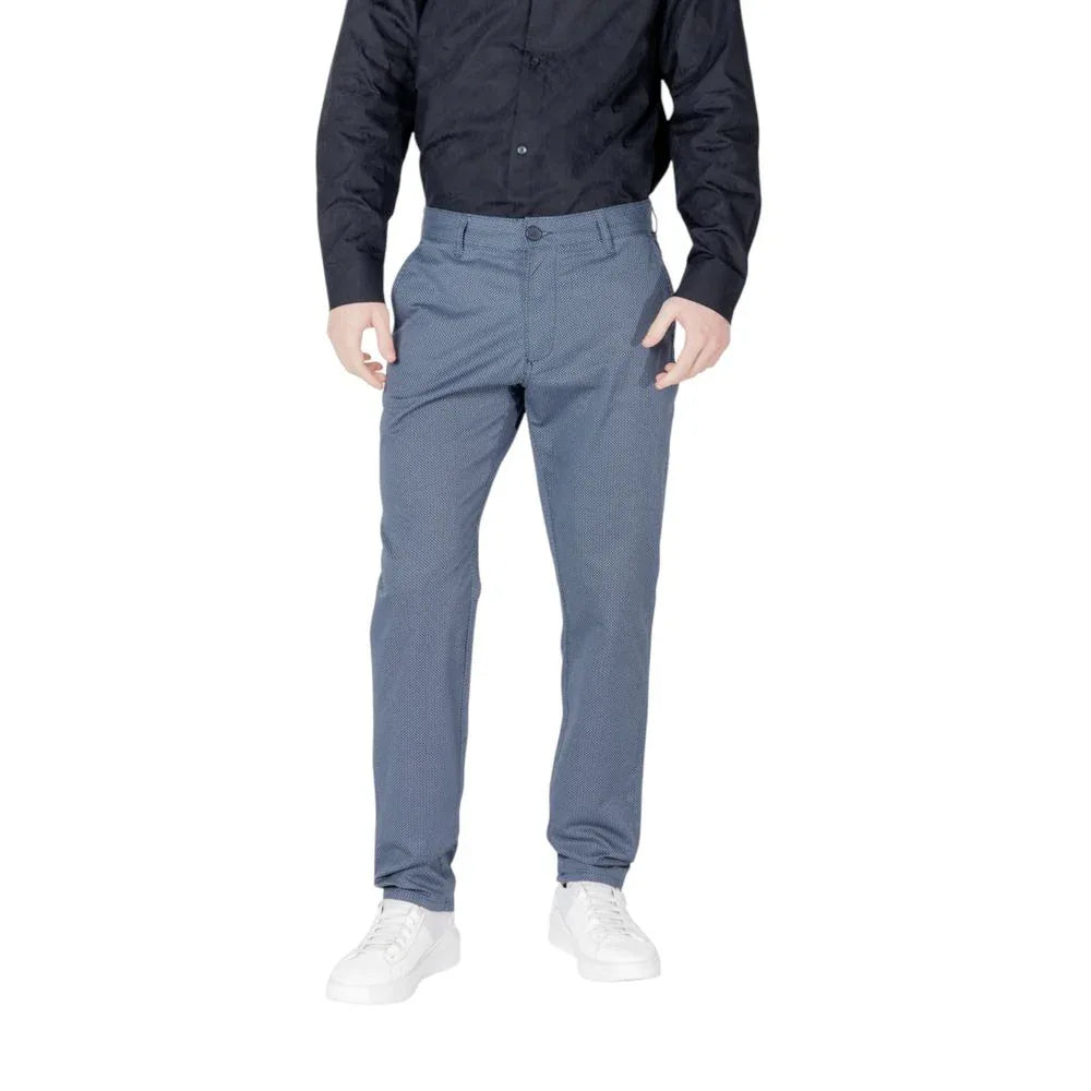 Armani Exchange Blue Cotton Skinny Pants - Zeiniez