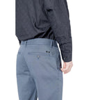 Armani Exchange Blue Cotton Skinny Pants - Zeiniez