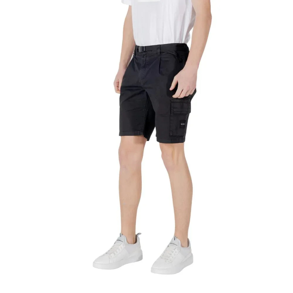Hugo Boss Black Cotton Bermuda Shorts - Zeiniez