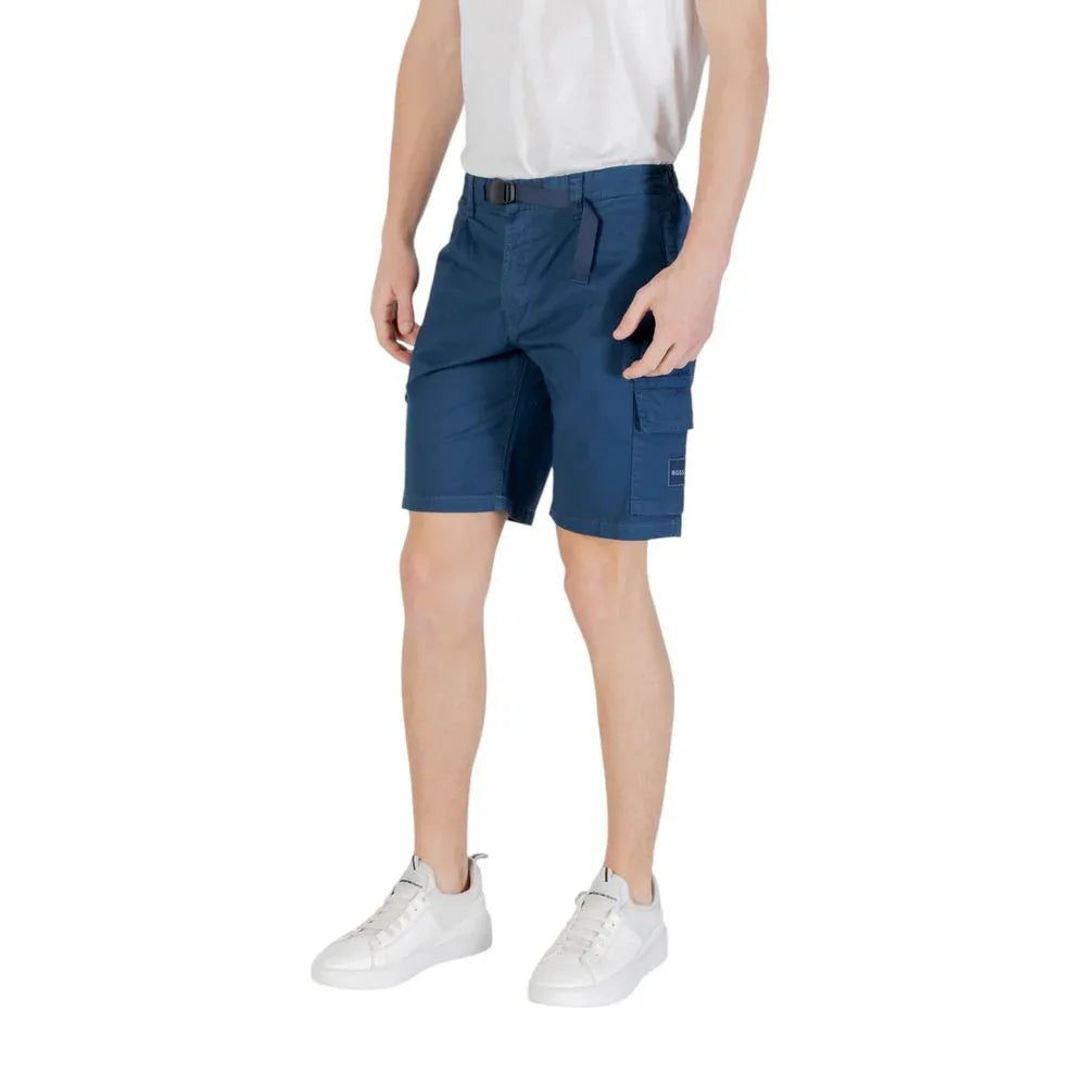 Hugo Boss Blue Cotton Bermuda Shorts - Zeiniez