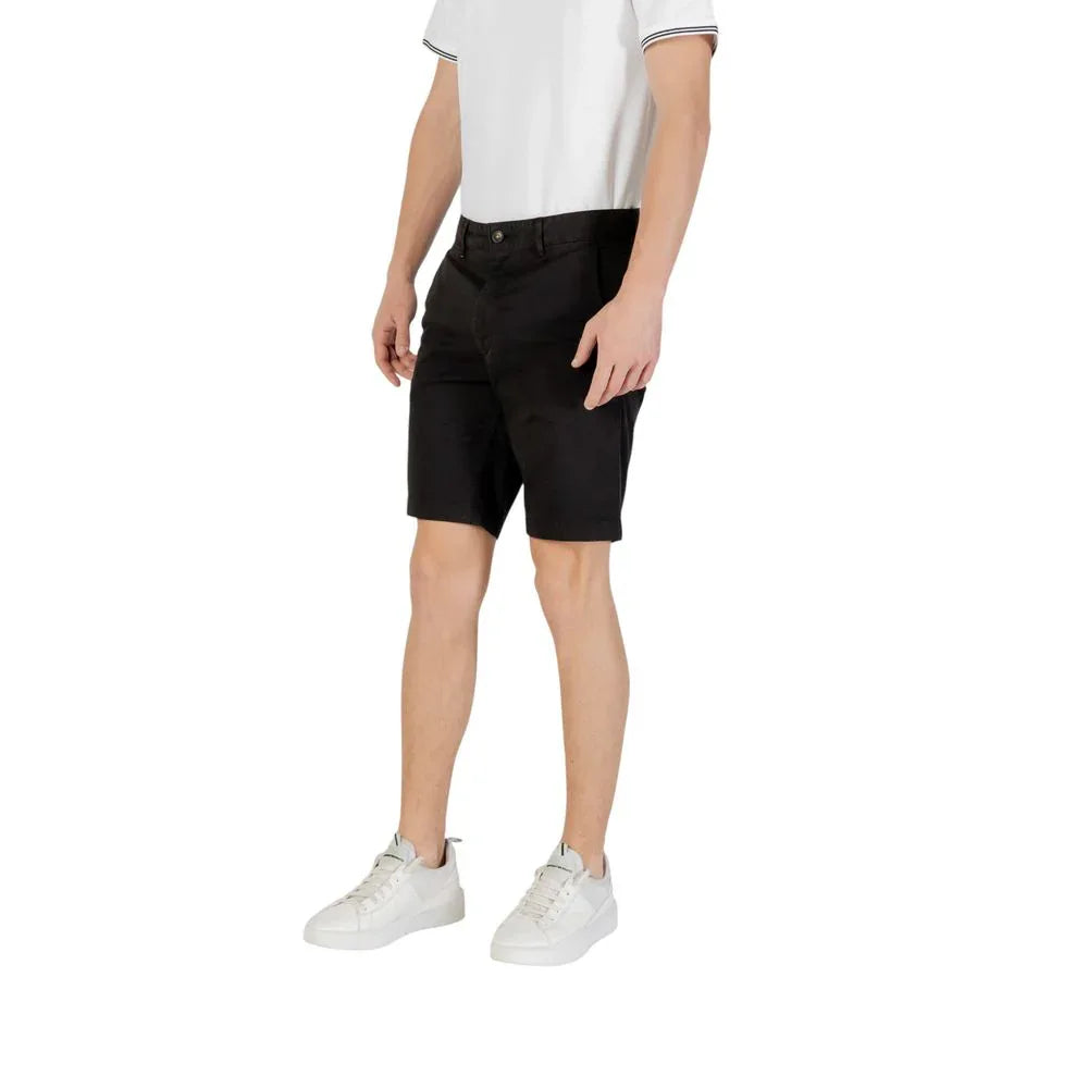 Hugo Boss Black Cotton Bermuda Shorts - Zeiniez