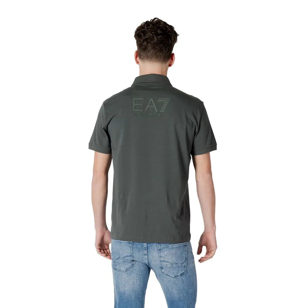 EA7 Emporio Armani Green Cotton Polo Shirt - Zeiniez