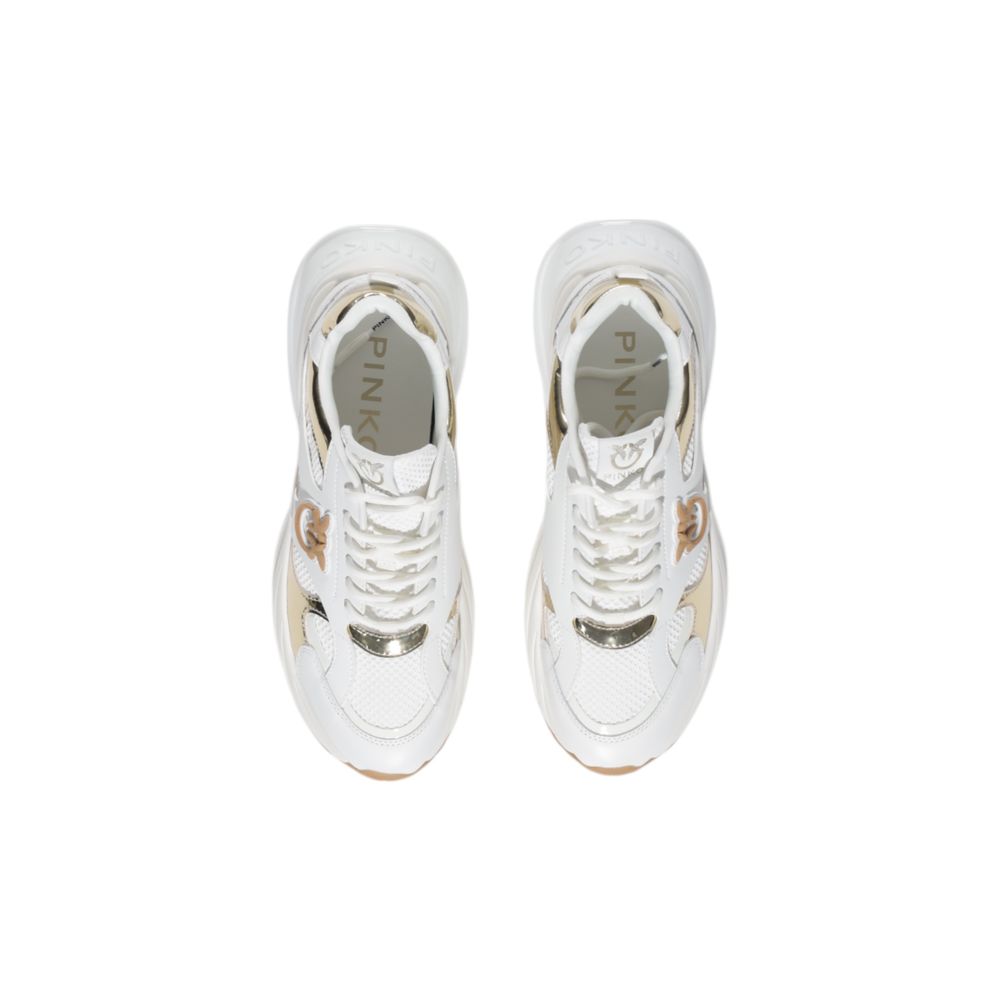 PINKO White Leather Chunky Sneakers - Zeiniez