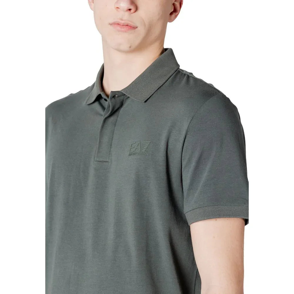 EA7 Emporio Armani Green Cotton Polo Shirt - Zeiniez