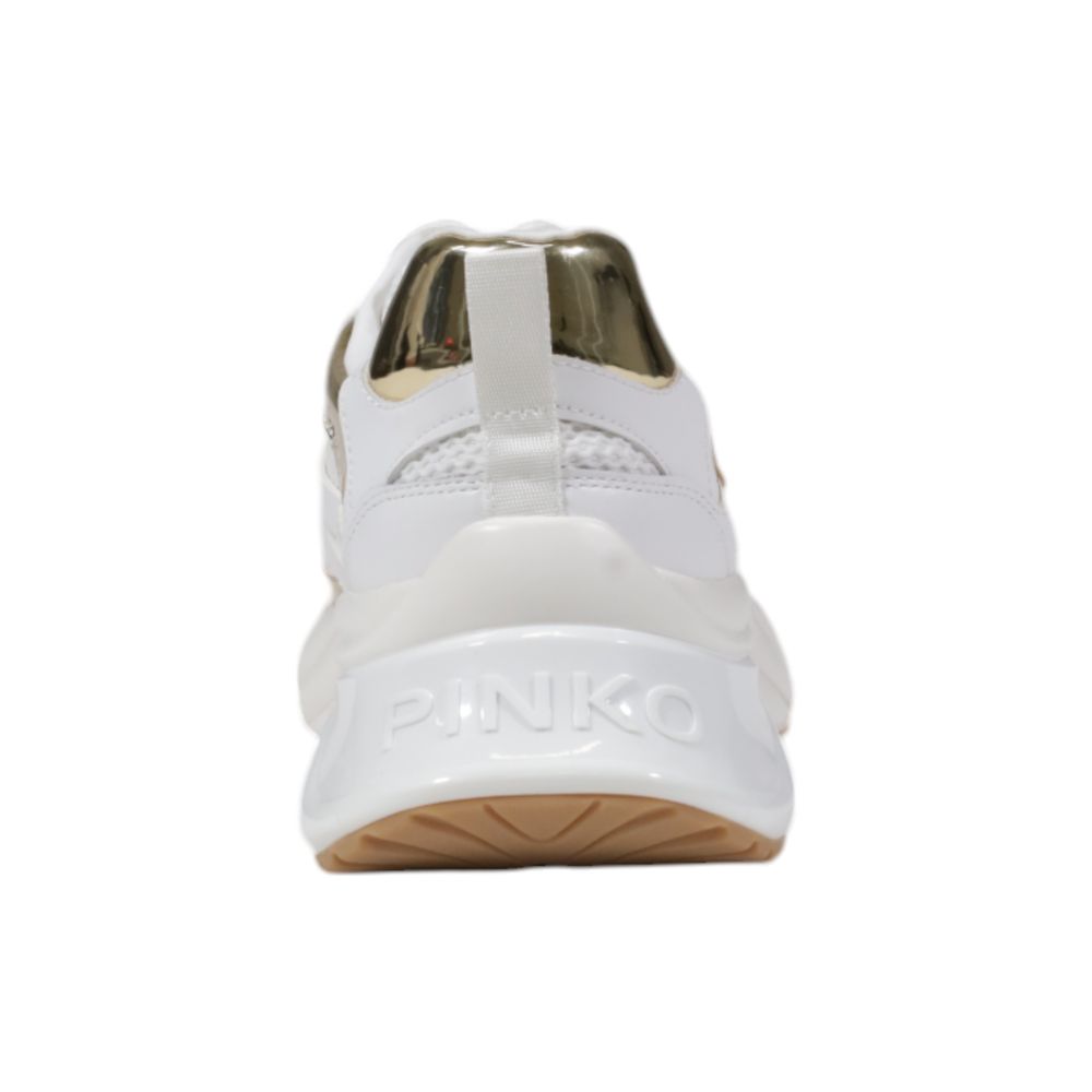 PINKO White Leather Chunky Sneakers - Zeiniez