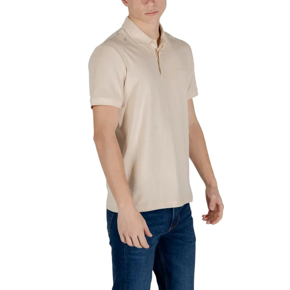EA7 Emporio Armani Beige Cotton Polo Shirt - Zeiniez