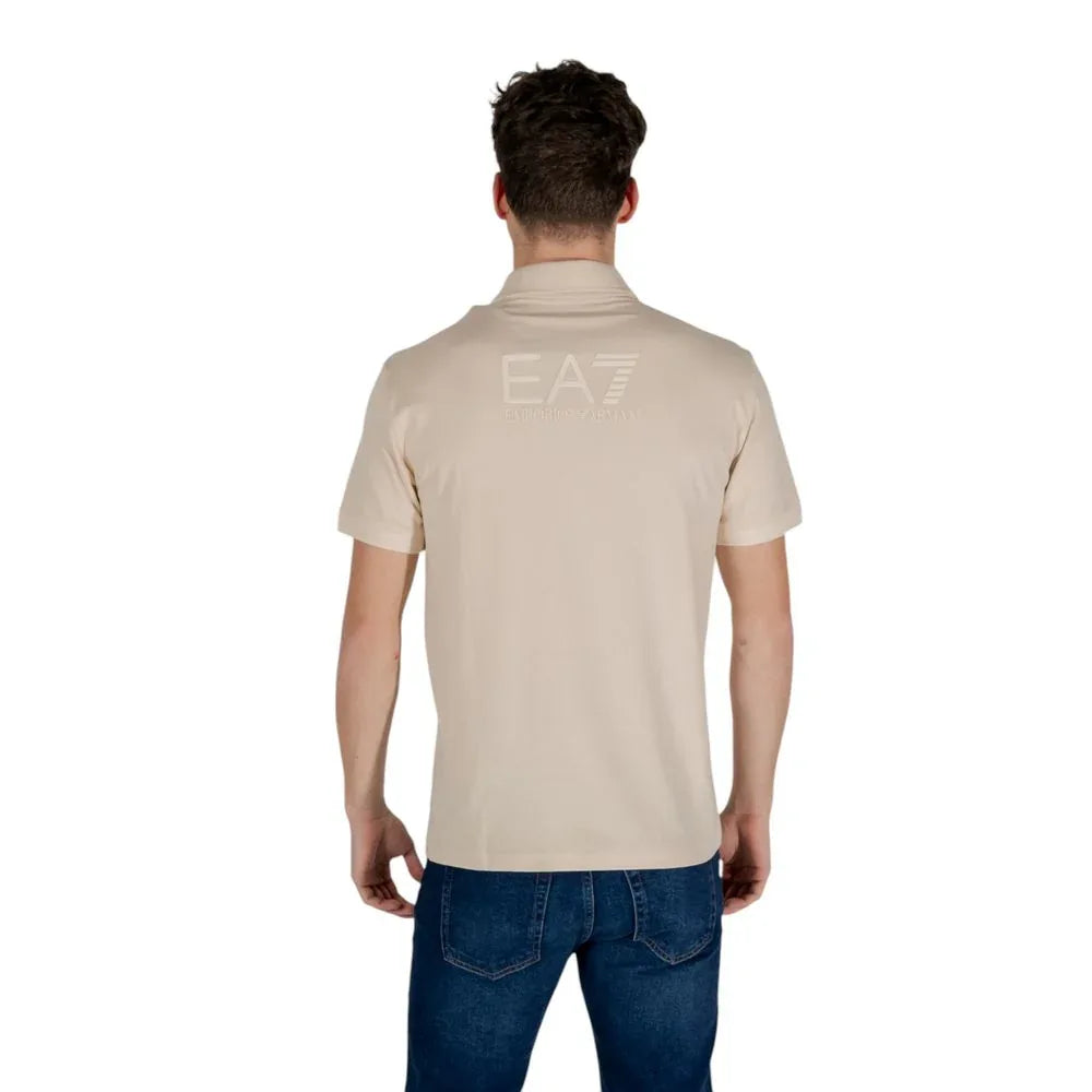EA7 Emporio Armani Beige Cotton Polo Shirt - Zeiniez